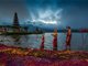 巴厘岛神秘的布拉坦湖神庙天女散花  湖水女神黛维达努